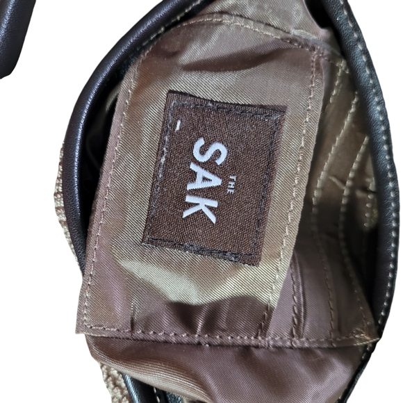 The Sak Baguette Womens Bag, Brown Crocheted Stitched Strap Hard Bottom - Picture 3 of 13